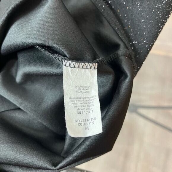 Gilli Women's Metallic Off-Shoulder Stretch Body Suit Black Silver Medium USA - Picture 10 of 11